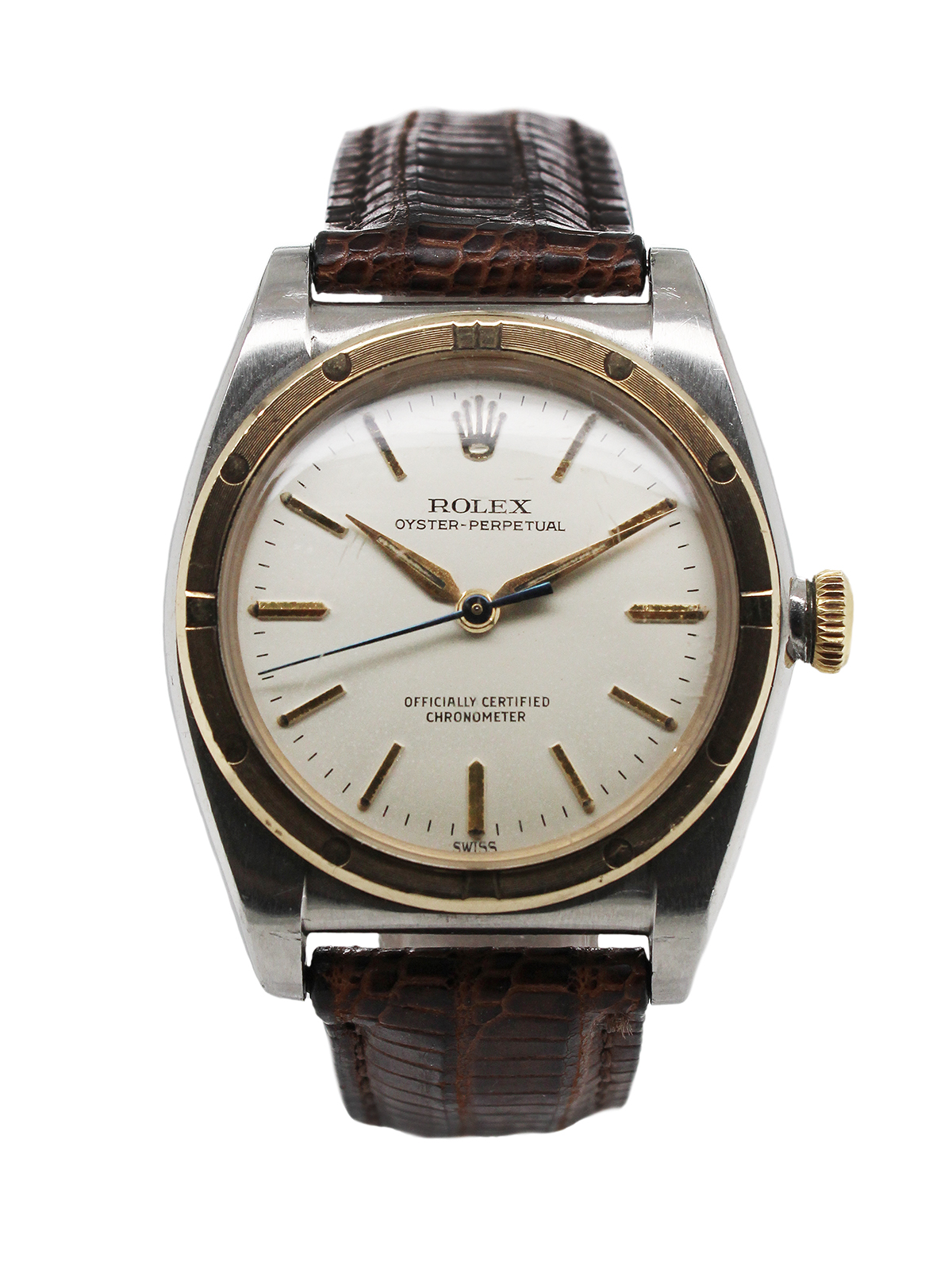 Rolex "Bubbleback Oyster Perpetual" 2-Tone Stainless Steel & Gold Chronometer Wristwatch, Ref 3372