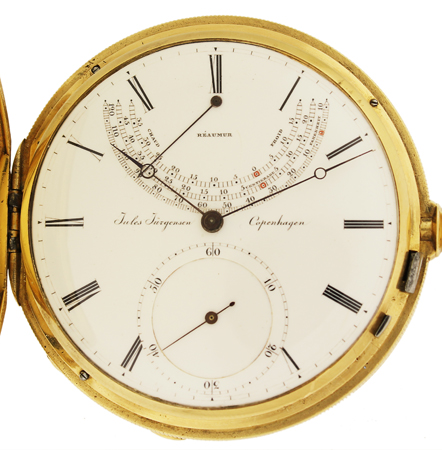 Jules Jurgensen, Tourbillon-Thermometer, 18k YG Very Rare Hunter Case