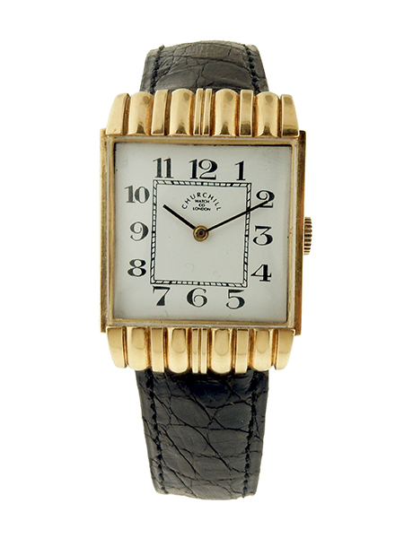 18k Yellow Gold Churchill of London Vintage Wristwatch with Longines Movement