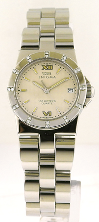 Enigma SS & Diamond Lady's Bracelet Watch Designed by 'Gianni Bulgari',  Ref. C25