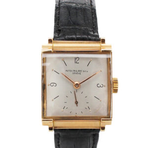 Rare Patek Philippe 18k Rose Gold Square Wristwatch w/ Extract c. 1943, Ref 1519