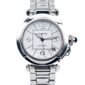 Cartier “Pasha” 18k White Gold Auto Date Ladies’ Bracelet Watch Ref. 2308