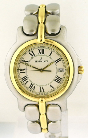 Bertolucci Two Tone Yellow Gold & Stainless Steel Bracelet Wristwatch