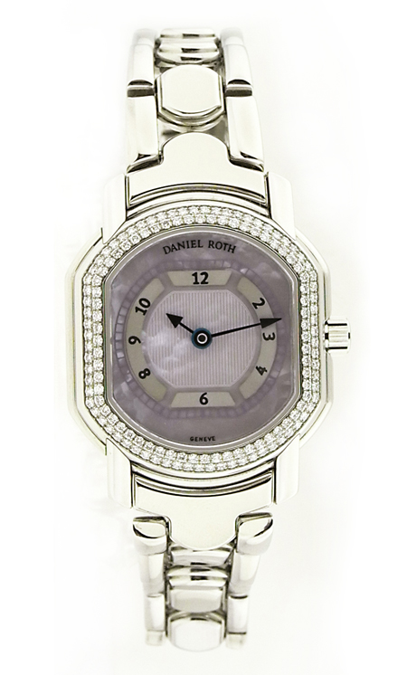 Daniel Roth Lady's Stainless Steel With M.O.P Dial and Diamonds on Bezel