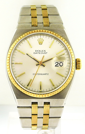 Rolex 2-Tone 14k YG & SS "Datejust Oysterquartz" Men's Wristwatch