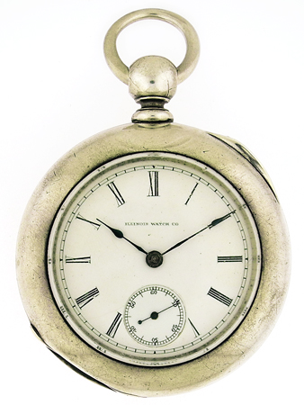 Illinois .800 Silver K Wind Open Face Vintage Pocket Watch c. 1875