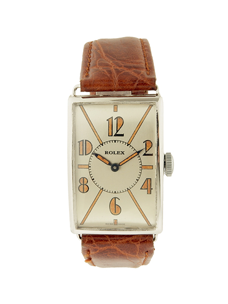 Rolex Vintage Nickel Wristwatch with Art Deco Refinish Dial, Circa 1930's