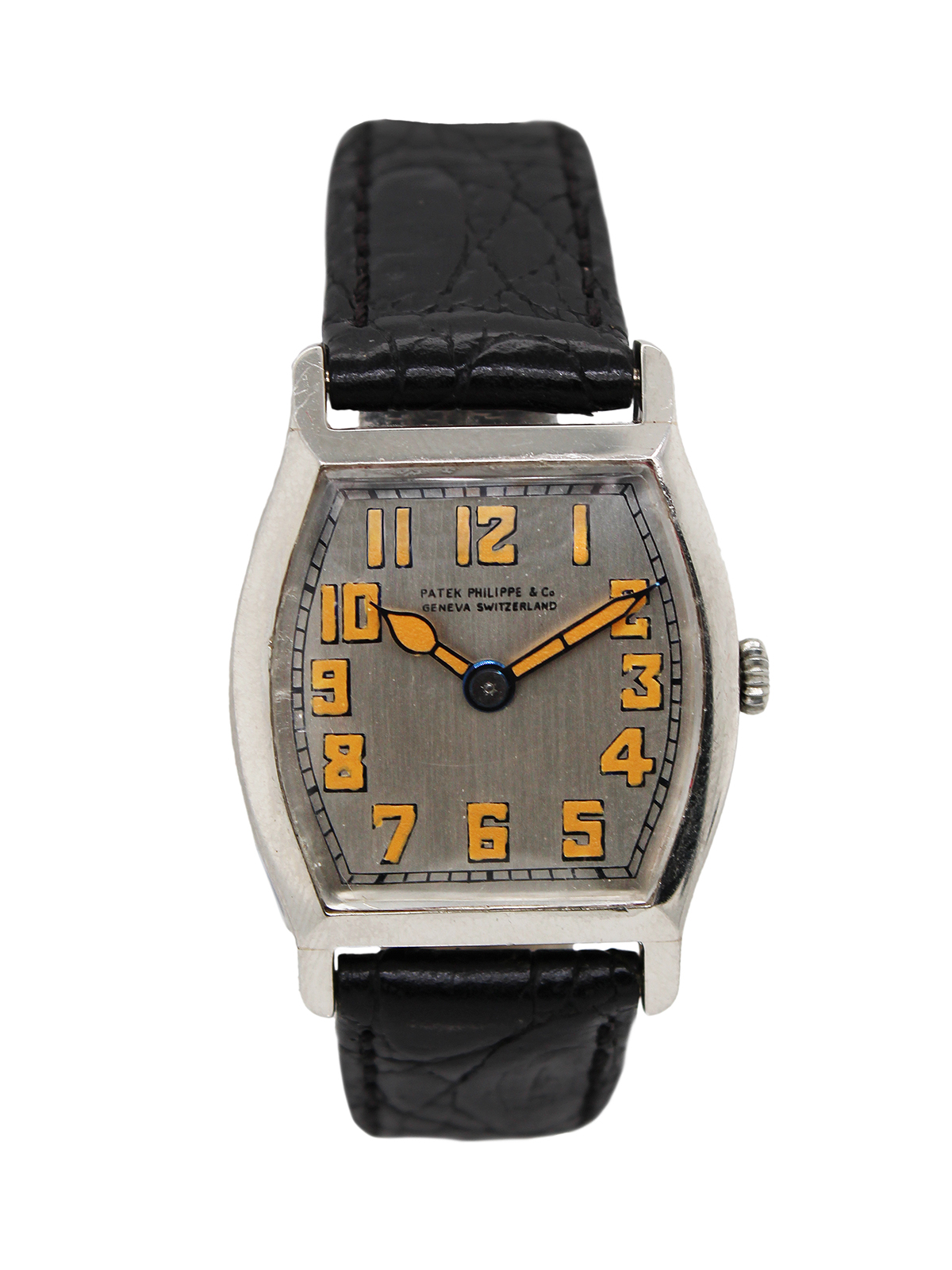 Patek Philippe Platinum Vintage Tonneau Shape, Circa 1920's