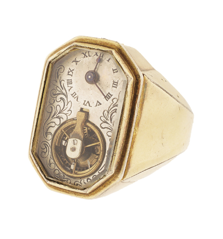 Swiss Brass Key-wind Ring Watch, c. 1850