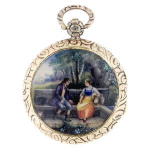 14k Yellow Gold & Enamel "Johann Friedrich Vienna" Pocket Watch