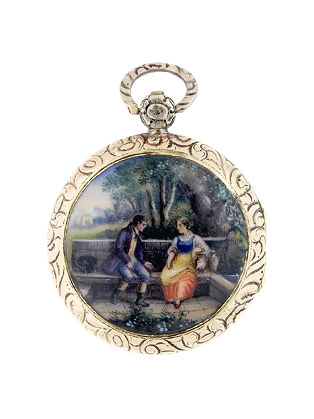 14k Yellow Gold & Enamel "Johann Friedrich Vienna" Pocket Watch