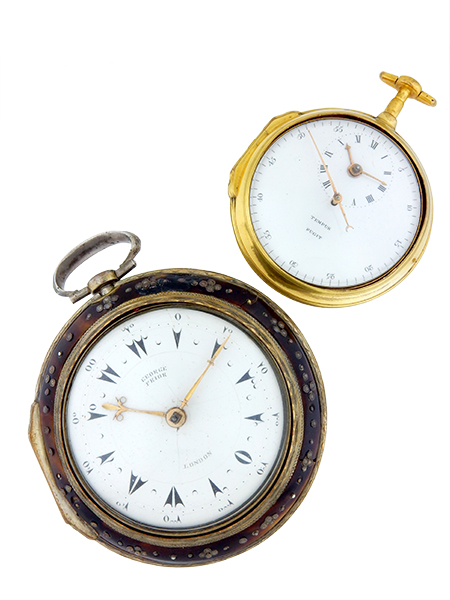 William Gordon, Dublin c.1810 Open Face Gilt Metal, Regulator Dial Pair Case set of Pocket Watches