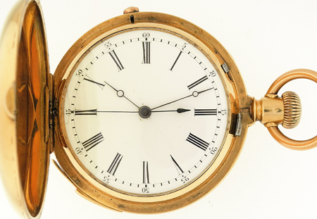 Swiss 18k YG Hunter Case Quarter Repeater Pocket Watch