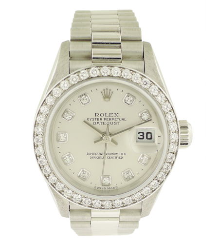 Rolex Lady's Datejust 79136 Platinum Presidential Diamond Watch