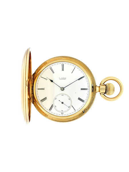 A. Lange 1-A Quality 18k Yellow Gold Hunter Pocket Watch c. 1870