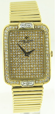 Vacheron & Constantin "Pius" 18k Yellow Gold & Diamond Men's Bracelet Watch w/ Diamond Pave Dial, c. 1995