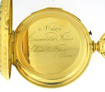 Courvoisier Freres, Swiss, Minute Repeater, 18k Yellow Gold Hunter