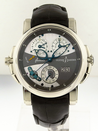 Ulysse Nardin Sonata Dual Time Men's 18K White Gold Watch, No 947 Retail $59,800