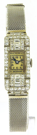 Patek Philippe Lady's Platinum & Diamond Set Manual Wind Cocktail Watch, c.1929, approx 1.9carats