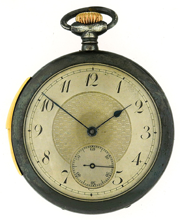 Swiss Gun Metal Open Face Minute Repeating Pocket Watch, c. 1900