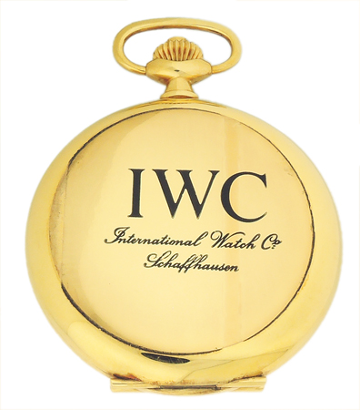 IWC 18k Yellow Gold Hunter Pocket Watch