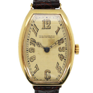 Patek Philippe, Ref.3. 18k Yellow Gold Tonneau Early Oversized Gilt Dial c.1919