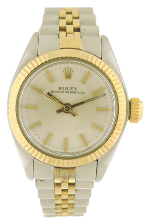 Rolex Ladies SS & YG Oyster Perpetual c. 1982 w/ Original Box & Certificate of Origin