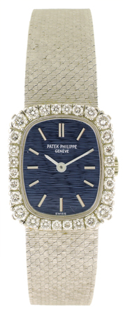 Patek Philippe 18k WG Ladies Bracelet Watch w/ Diamond Bezel Ref. 4102/1