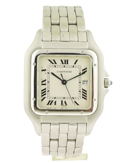 Cartier Men's Stainless Steel Panthere Date-Quartz Bracelet Watch, Matte Finish