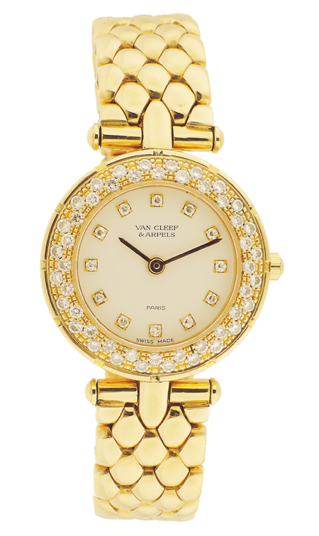 Van Cleef & Arpels 18k Yellow Gold and Diamond Ladies' Bracelet Watch