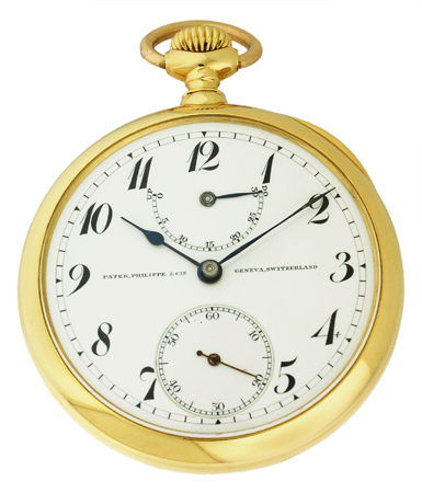 Patek Philippe 18k gold Guillaume balance & Bulletin d'Observatoire pocket watch