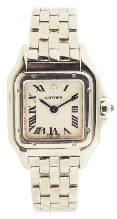 Cartier Ladies Panthere 18k WG Bracelet Watch, LTD 34/100 w/ special heart dial & diamond #12