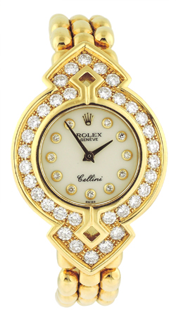 Rolex Cellini Ladies 18k Yellow Gold Bracelet Watch