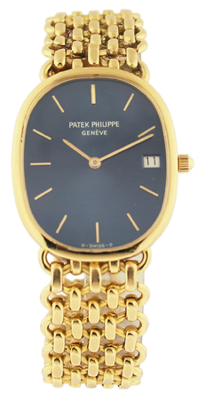 Patek Philippe 'Ellipse' Ref. 3788 18k Yellow Gold Quartz Bracelet Watch w/ Date. Comes w/ Extract