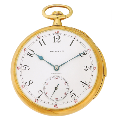 Patek Philippe Minute repeater, retailed for Tiffany & Co. 18k Yellow Gold open face Movement signed Patek Phillipe