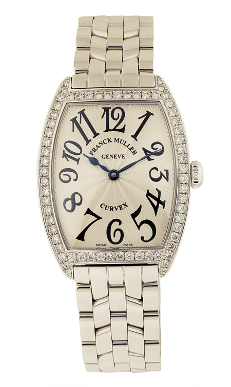 Franck Muller Ref. 7502QZDP Ladies Stainless Steel "Curvex" bracelet watch with Diamond Bezel