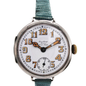 Rolex Rare Early Sterling Silver Wristwatch For Dunklings, circa 1920's