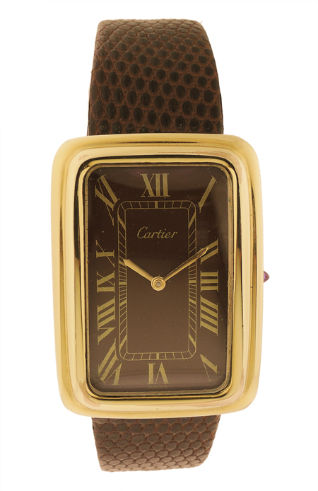 Cartier Ref. 2512 Gold Plated Rectangle Gent's Wristwatch