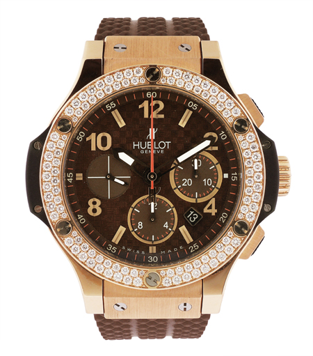 Hublot 18k Pink Gold and Diamond-set Titanium Automatic Chronograph Wristwatch with date. Circa 2008