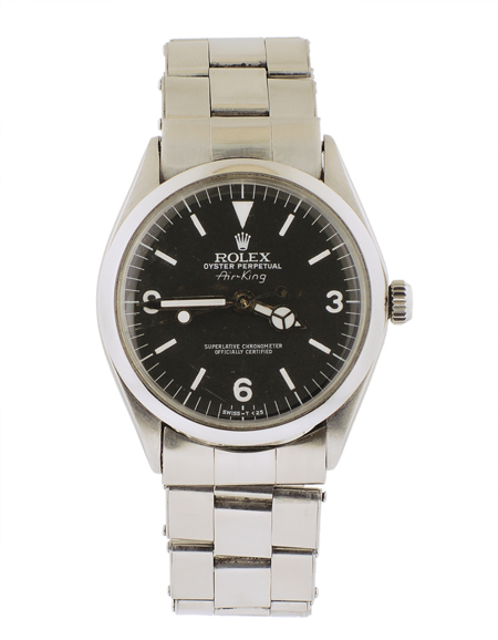 Rolex Ref. 5500 Air King with Very Rare Explorer Style dial, Stainless Steel watch. Circa 1971