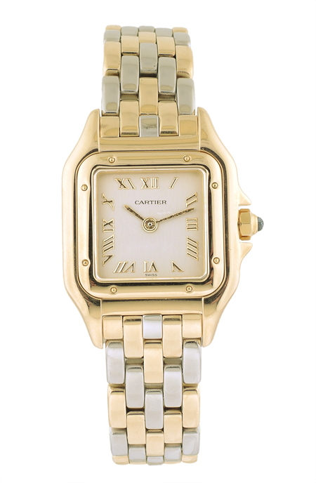 Cartier "Panthere" 18k Yellow Gold and Stainless Steel Ladies' Bracelet Watch, Ref.# 10702