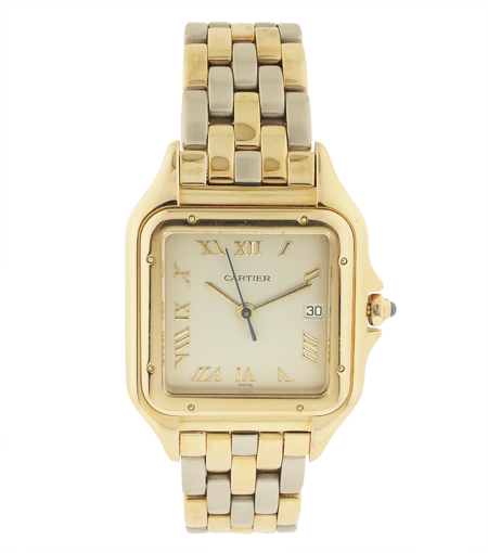 Cartier Ref. 10602 "Panthere" 18k Yellow Gold & Stainless Steel Men' s 2tone bracelet watch