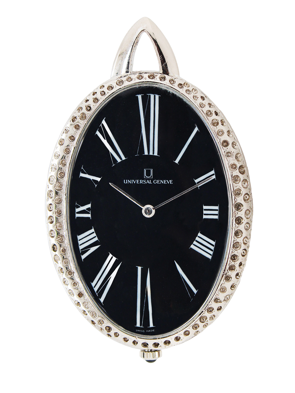 Universal Geneve 18k White Gold Open Face Pocket Watch