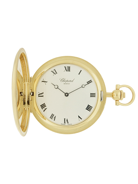 Chopard 18k Yellow Gold Hunting Case Pocket Watch w/ box