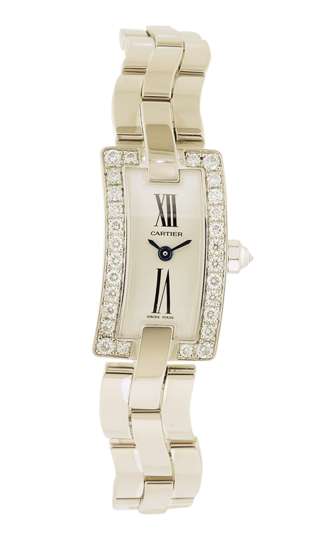 Cartier 18k White Gold and Diamond Asymmetrical Ladies' Bracelet Watch