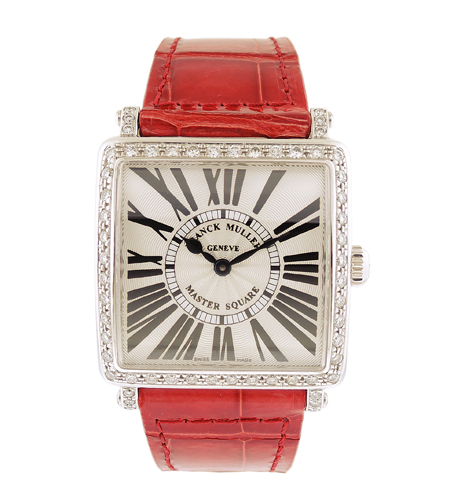 Franck Muller "Master Square" Stainless Steel and Diamond Midsize Wrist Watch