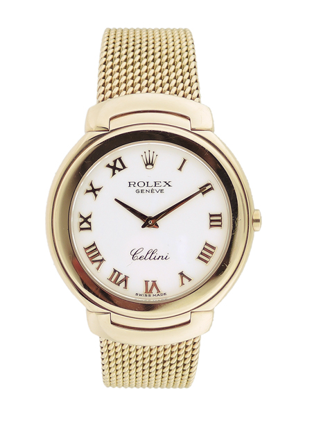 Rolex "Cellini" 18k Yellow Gold Mens' Bracelet Watch