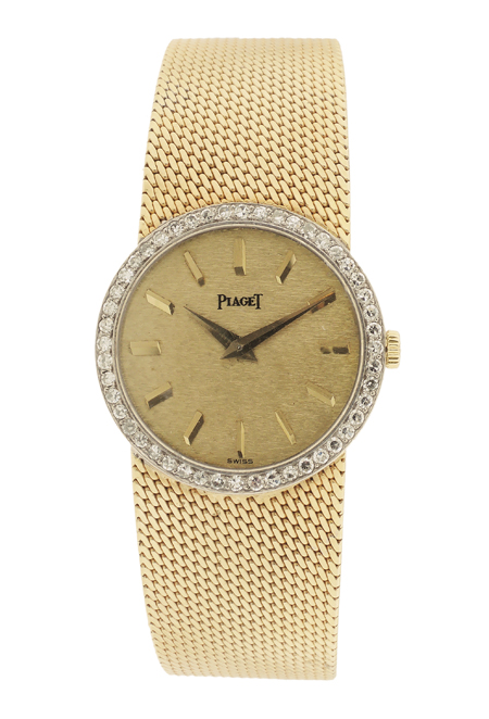 Piaget 18k Yellow Gold and Diamond Ladies' Mechanical Bracelet Watch, c.1970s