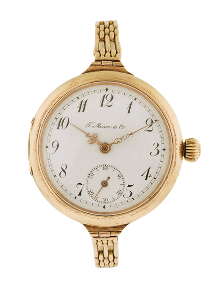 T. Moser & Co. Oversized 14k Pink Gold Made for the Russian Market Ladies' Bracelet Watch, c.1920s