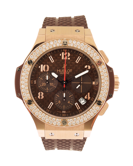 Hublot 18k Pink Gold and Diamond-Set Big Bang Model No.341 Automatic Chronograph Wristwatch with Date and Box, c.2008